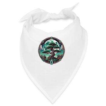 Uralter Baum des Lebens - Bandana - Weiß - Vorne