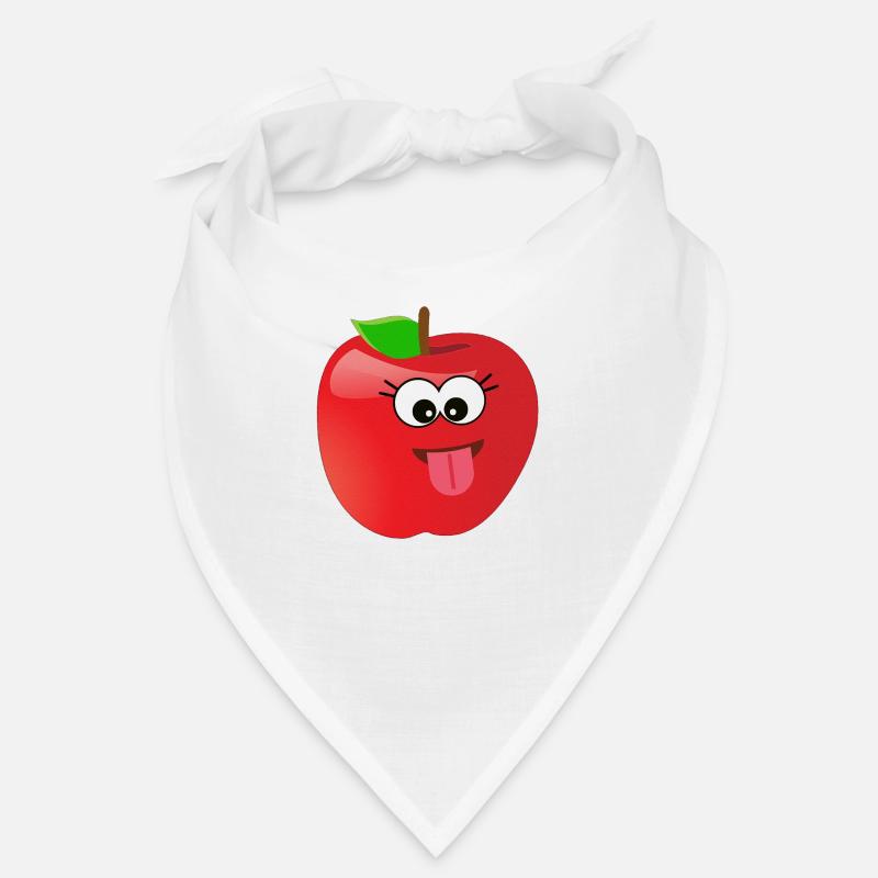 Funny smiling apple fruit with face Bandana