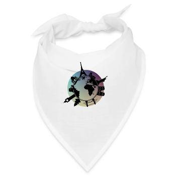 Weltkugel Sehenswürdigkeiten - Bandana - Weiß - Vorne