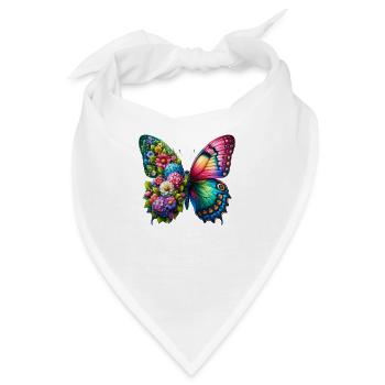 Bunter Schmetterling, von der Natur inspirierte Sommerstimmungen - Bandana - Weiß - Vorne