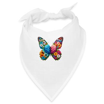 Bunter Schmetterling, von der Natur inspirierte Sommerstimmungen - Bandana - Weiß - Vorne