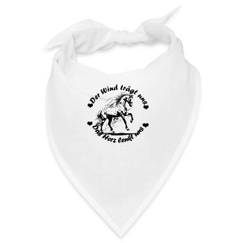 Der Wind trägt uns - Pferde - Bandana - Weiß - Vorne