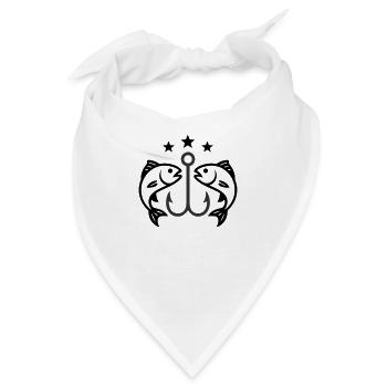 Angelhaken Fische - Bandana - Weiß - Vorne