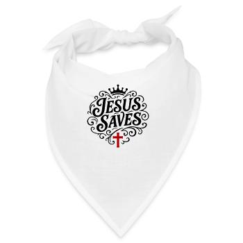 Jesus Rettet Christlich - Bandana - Weiß - Vorne