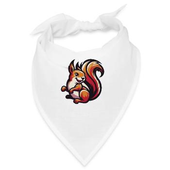Rotes Eichhörnchen Grace - Bandana - Weiß - Vorne