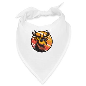 Hirsch Cool - Bandana - Weiß - Vorne