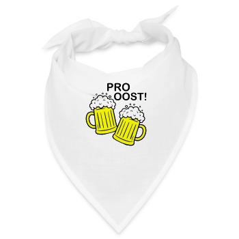 Bier Anstossen Prost - Bandana - Weiß - Vorne