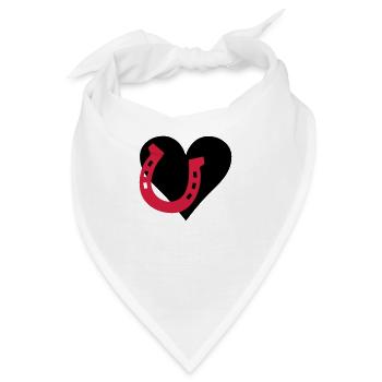 Pferd - Love Horse - Liebe Pferde - Bandana - Weiß - Vorne