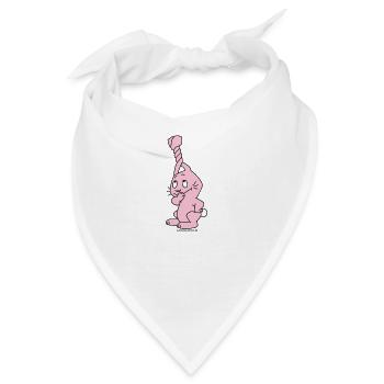 Hase mit verdrehten Ohren - Bandana - Weiß - Vorne