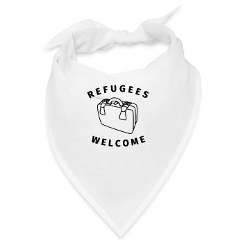 refugees welcome - Bandana - Weiß - Vorne