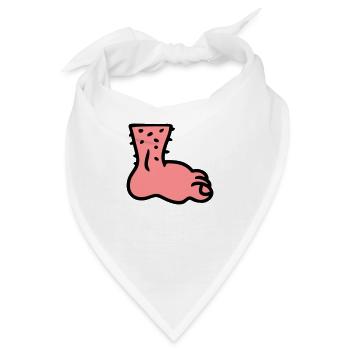 Fuß - Bandana - Weiß - Vorne