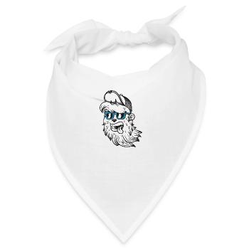 lustiger Hipster - Bandana - Weiß - Vorne