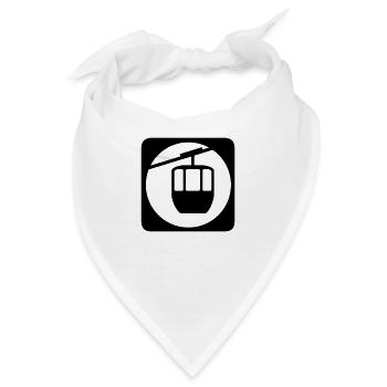 Köln Seilbahn Piktogramm - Bandana - Weiß - Vorne