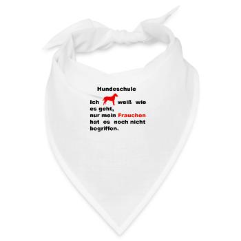 Hund mit Frauchen in der Hundeschule - Bandana - Weiß - Vorne