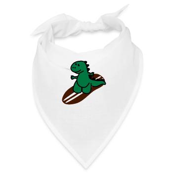 Surfing Dinosaurier - Bandana - Weiß - Vorne