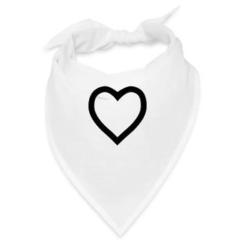 Heart outline - Bandana - Weiß - Vorne
