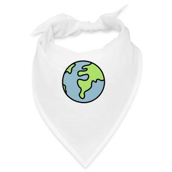 Globus - Welt - Bandana - Weiß - Vorne