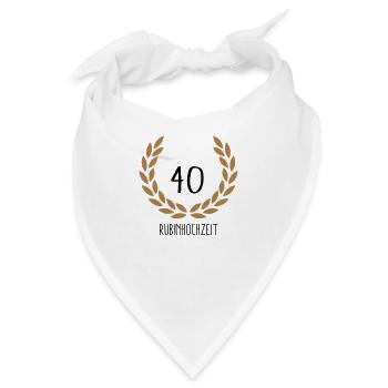 Hochzeitstag 40 - Bandana - Weiß - Vorne