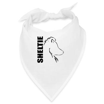 SHELTIE PROFIL Hund Hunde Wilsigns - Bandana - Weiß - Vorne