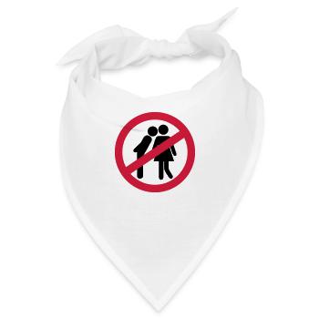 Küssen verboten - Bandana - Weiß - Vorne