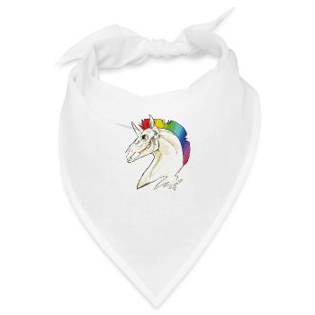 Einhorn Schädel - Bandana - Weiß - Vorne