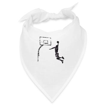 Basketball Dunking Vintage Used Look - Bandana - Weiß - Vorne