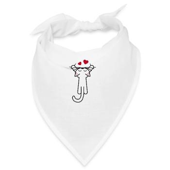 Kitty hanging love - Bandana - Weiß - Vorne