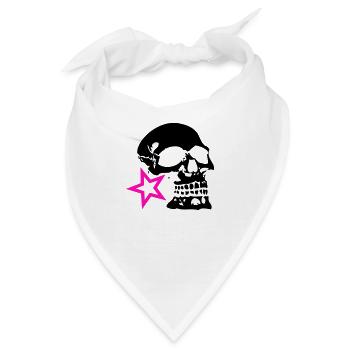 Schädel Schädel Profil Stern Logo - Bandana - Weiß - Vorne