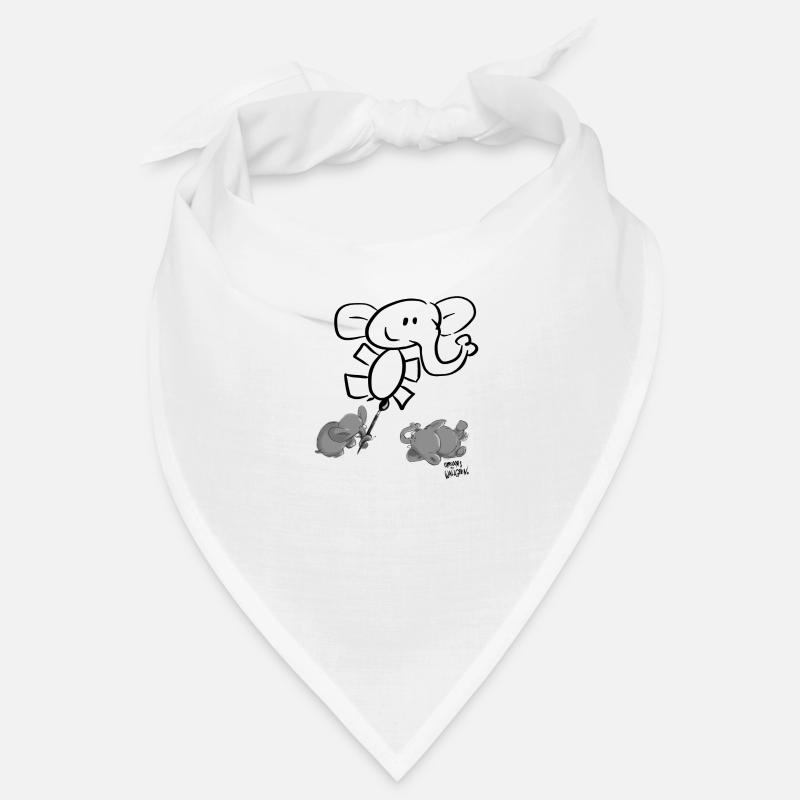 When elephants paints elephants light - Bandana - white