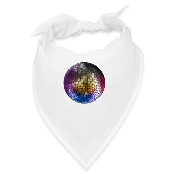Diskokugel Mirrorball farbig - Bandana - Weiß - Vorne