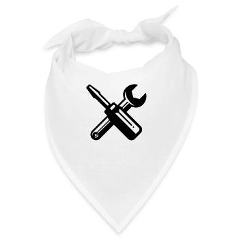 screwdriver wrench carpenter profession - Bandana - Weiß - Vorne