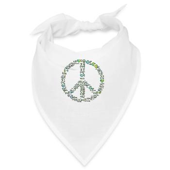 hug me - peace - Bandana - Weiß - Vorne