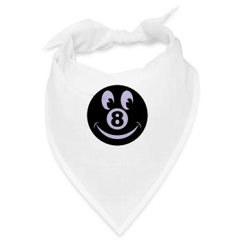 8 ball smiley vecto - Bandana - Weiß - Vorne