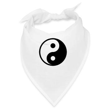 Ying Yang Symbol - Bandana - Weiß - Vorne