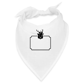 Rahmen mit Hirsch-Trophähe / deer trophy frame (1c - Bandana - Weiß - Vorne