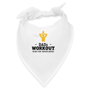Papas workout mit Kind auf Schultern Geschenk - Bandana - Weiß - Vorne