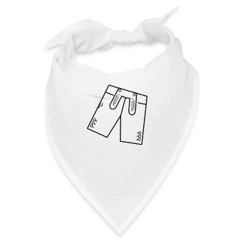 Lederhose - Bandana - Weiß - Vorne