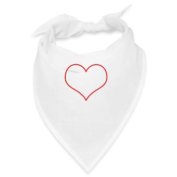 transparenten roten Herzen - Bandana - Weiß - Vorne