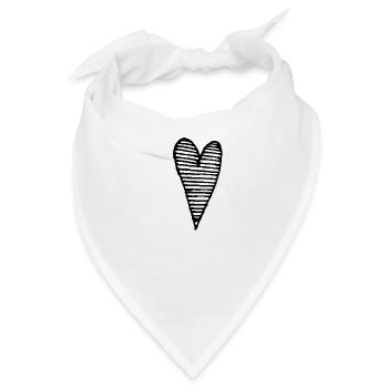 Herz Liebe - Bandana - Weiß - Vorne