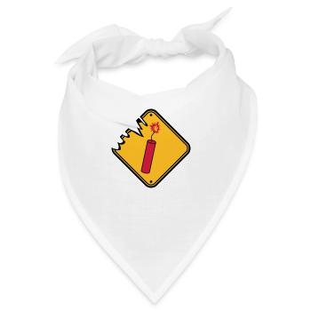 schild achtung gefahr danger vorsicht hinweis stan - Bandana - Weiß - Vorne