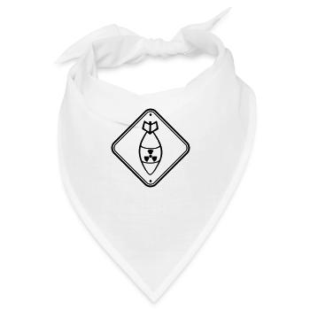 schild gefahr achtung warnung vorsicht atombombe r - Bandana - Weiß - Vorne