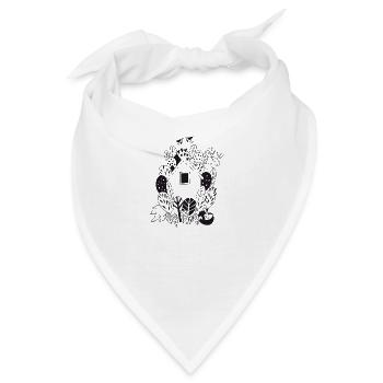 Haus und Tiere im Wald Naturliebe Geschenk - Bandana - Weiß - Vorne