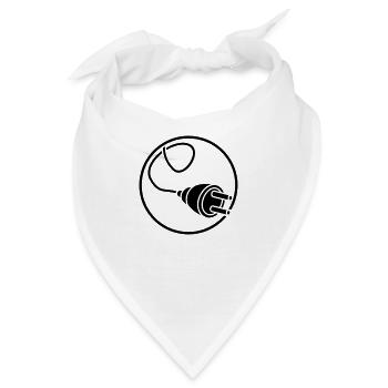 kreis rund logo anschliessen anschluss kabel steck - Bandana - Weiß - Vorne