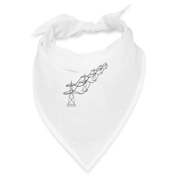 lange reihe muster viele trasse strom mast stromma - Bandana - Weiß - Vorne