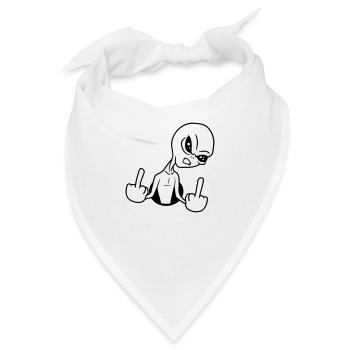 loch beleidigen wichser mittelfinger fuck you off - Bandana - Weiß - Vorne