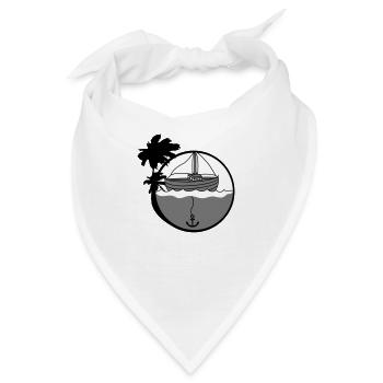 insel urlaub palmen geankert anker werfen parken b - Bandana - Weiß - Vorne