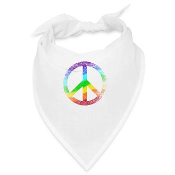 Peace-Zeichen Regenbogen Pazifist Frieden Graffiti - Bandana - Weiß - Vorne