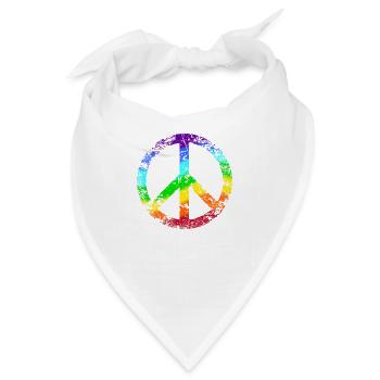 Peace-Zeichen Regenbogen Frieden Pazifist Aktivist - Bandana - Weiß - Vorne