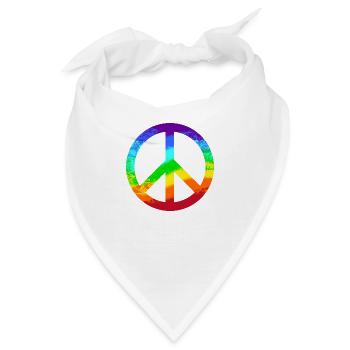 Peace-Zeichen Regenbogen Frieden Pazifist Reggae - Bandana - Weiß - Vorne