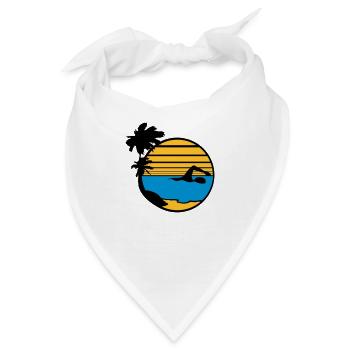 palmen insel urlaub ferien sonne strand schwimmen - Bandana - Weiß - Vorne